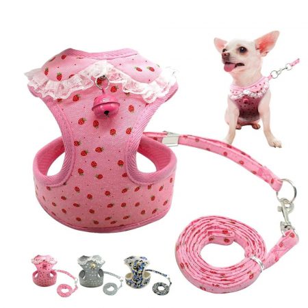 stylish-chihuahua-harness-with-a-bell-leash-included